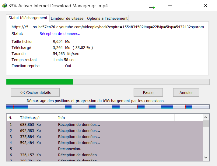 Telechargement IDM en cours - T&eacute;l&eacute;charger Une Vid&eacute;o YouTube & Facebook en Ligne avec IDM