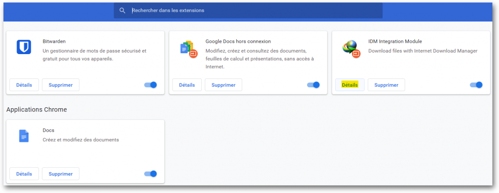 Liste Extensions Chrome Navigateur 1024x396 - Utiliser IDM en Mode Navigation Priv&eacute;e sur Chrome, Firefox, Brave