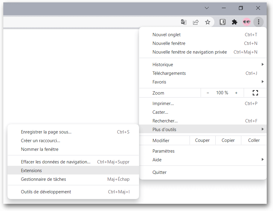 Ouvrir Extensions Google Chrome - Utiliser IDM en Mode Navigation Priv&eacute;e sur Chrome, Firefox, Brave